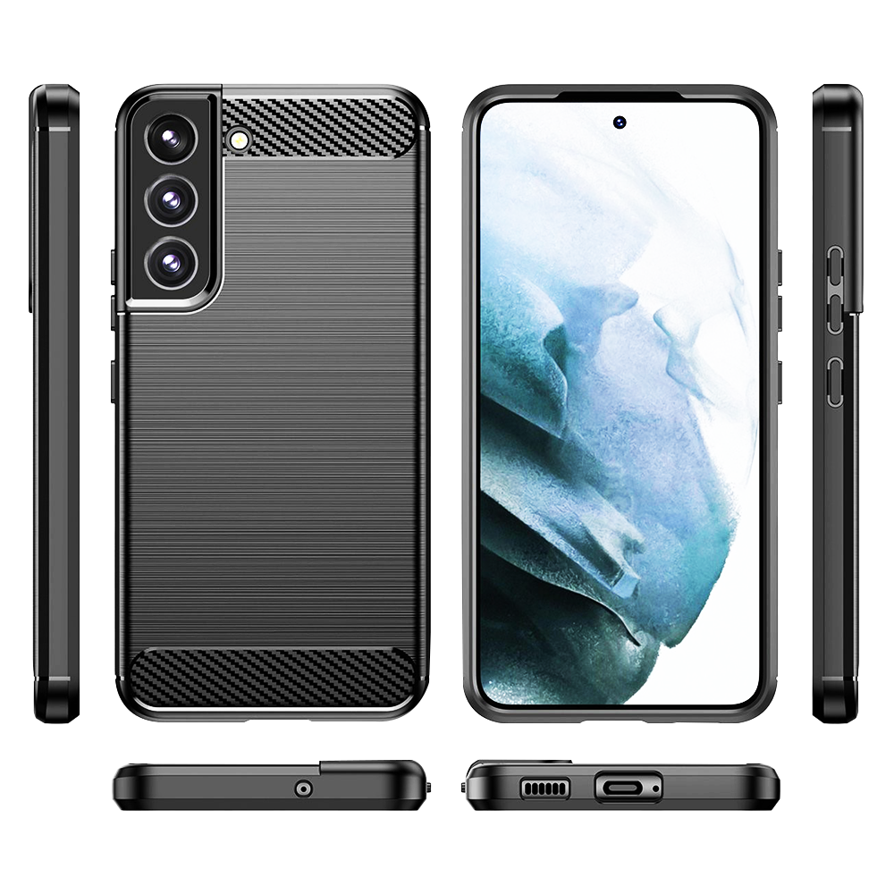 husa carbon samsung galaxy s plus black klap